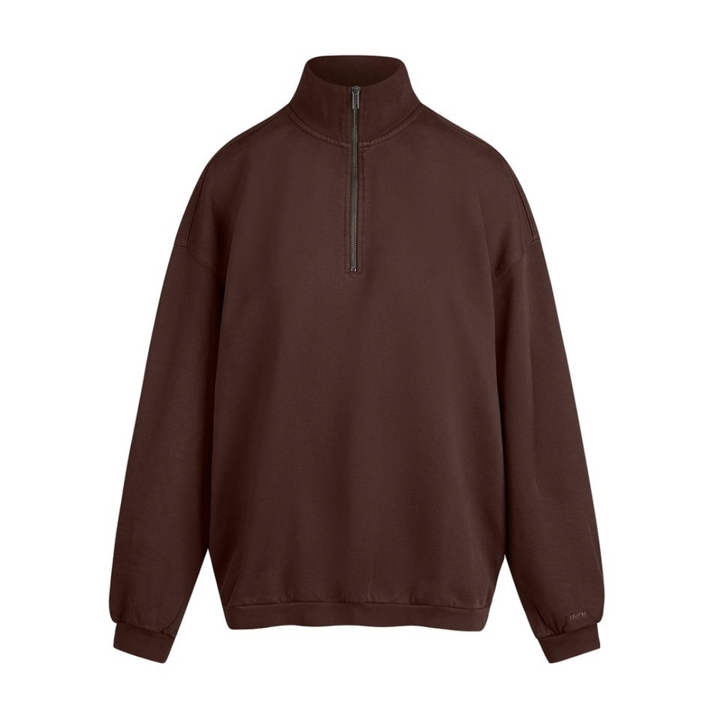 SKIMS Boyfriend Fleece Zip-Up Pullover